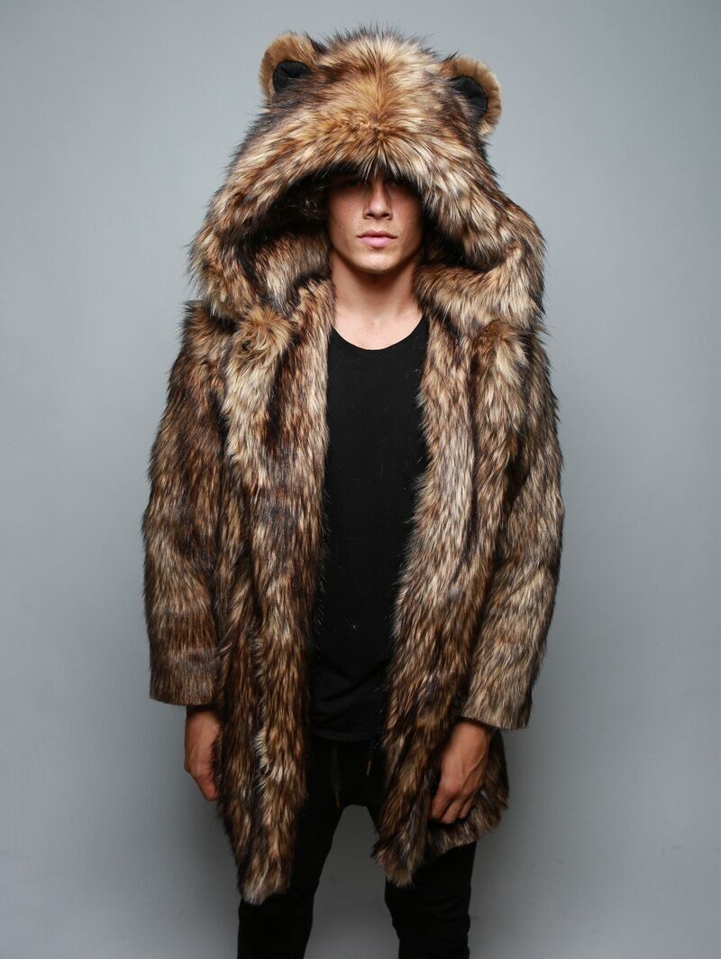 Man wearing Grizzly Faux Fur Coat