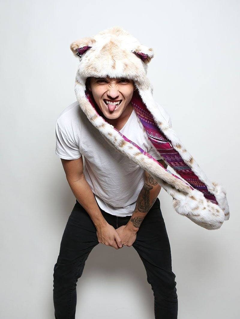 Light Brown and White Siberian Snow Leopard Collector SpiritHood on Male