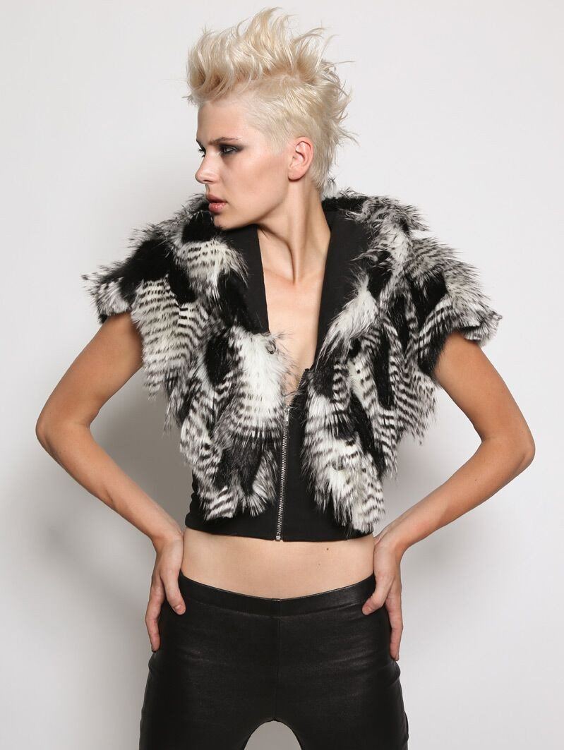 Warbler *Unisex* Hooded Faux Fur Shawl