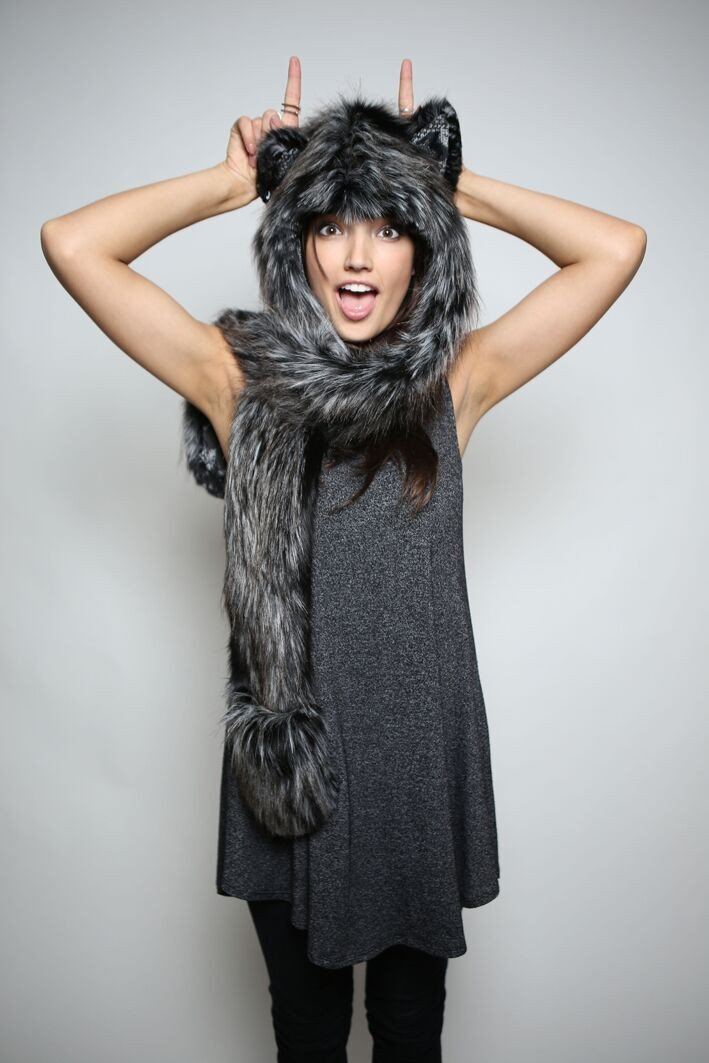 Hooded Faux Fur with Night Fox Collectors Edition Design