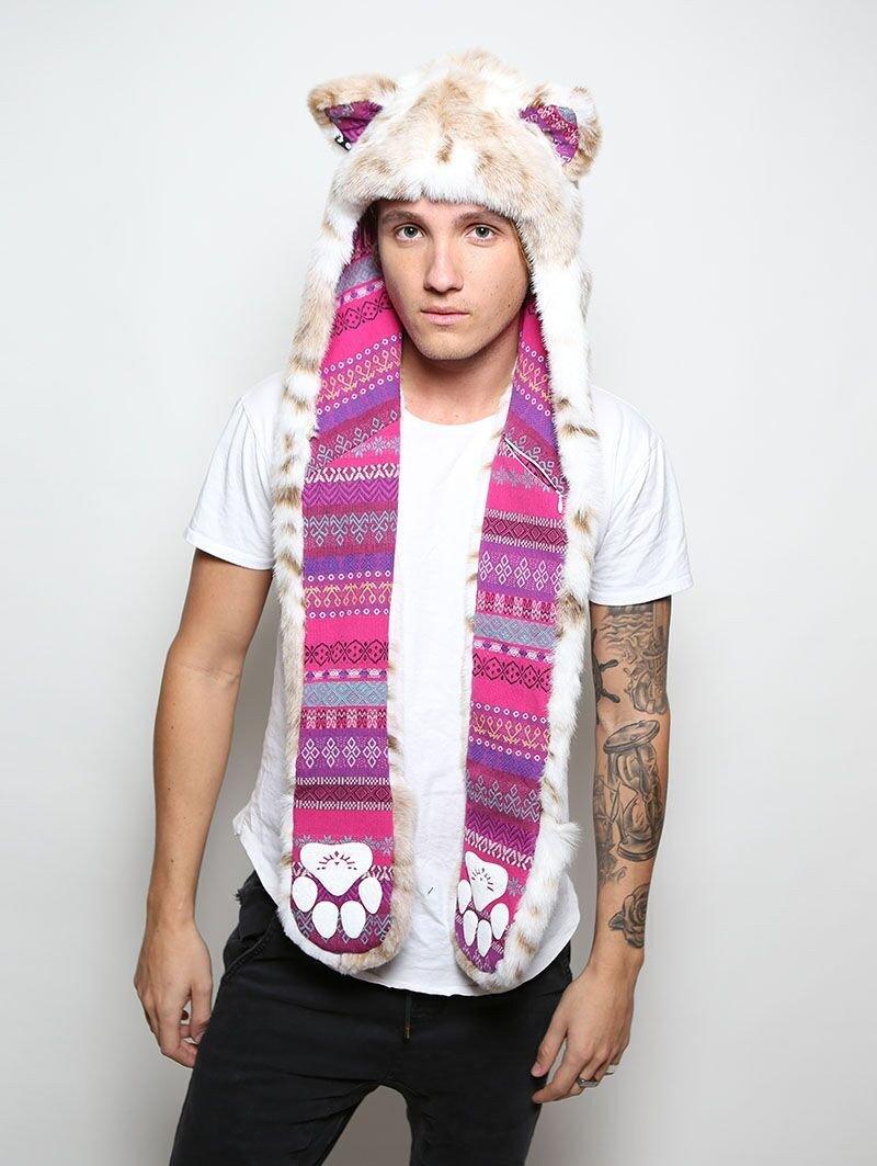 Exterior and Interior View of Siberian Snow Leopard Collector SpiritHood 