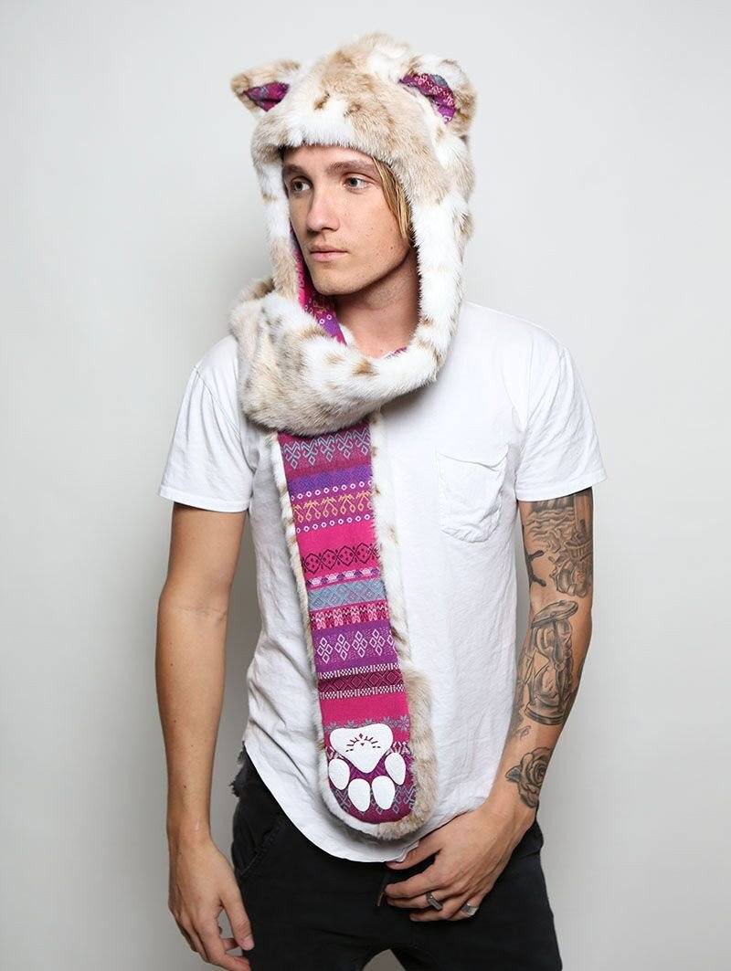 Male Wearing Siberian Snow Leopard Collector SpiritHood