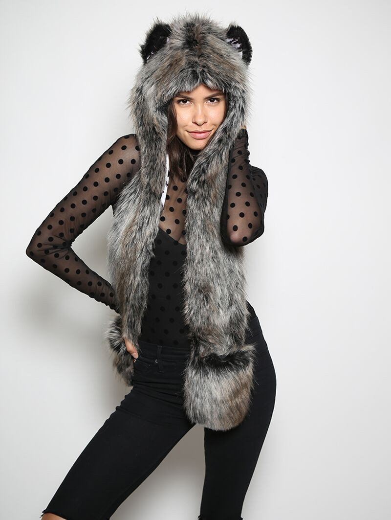 New Moon Grey Wolf Collector Hooded Faux Fur