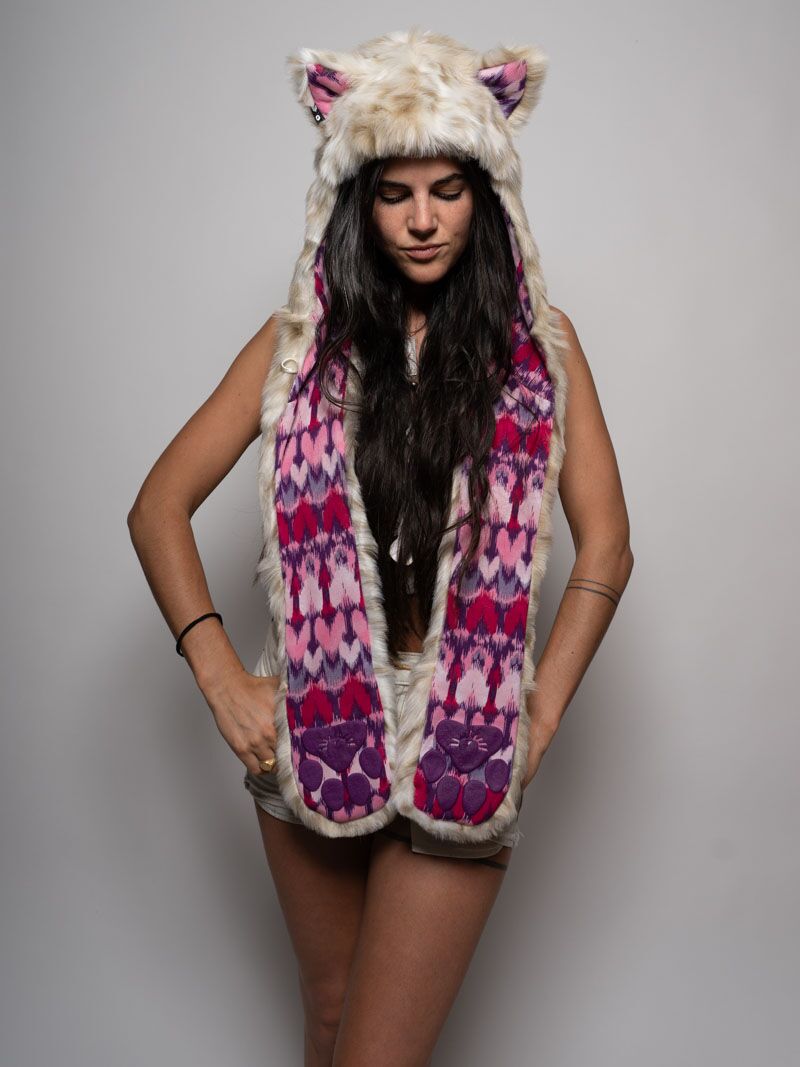 Ivory and Beige Limited Edition Snow Leopard SpiritHood on Female