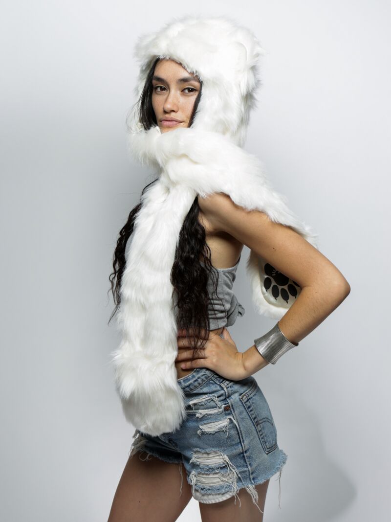 Hooded Faux Fur with OG Polar Bear Design