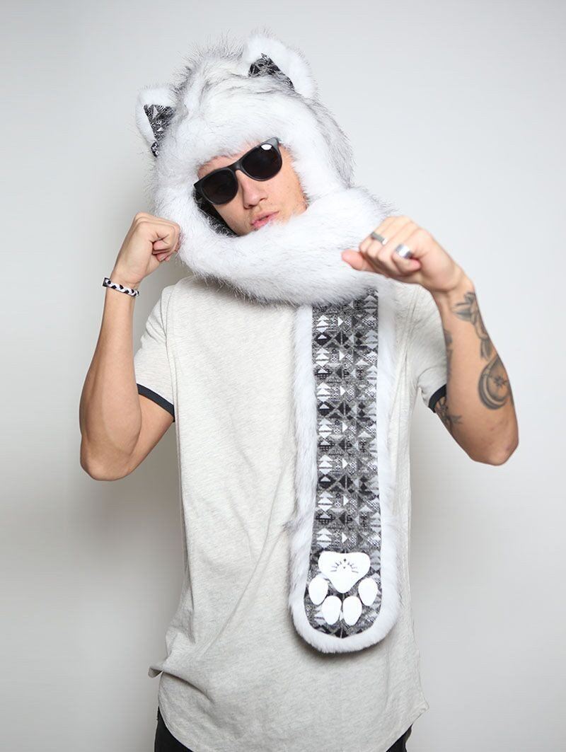 Husky Faux Fur with Hood on Male Model