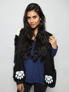 Woman wearing Unisex Panda Bear Faux Fur SpiritHoods, front view
