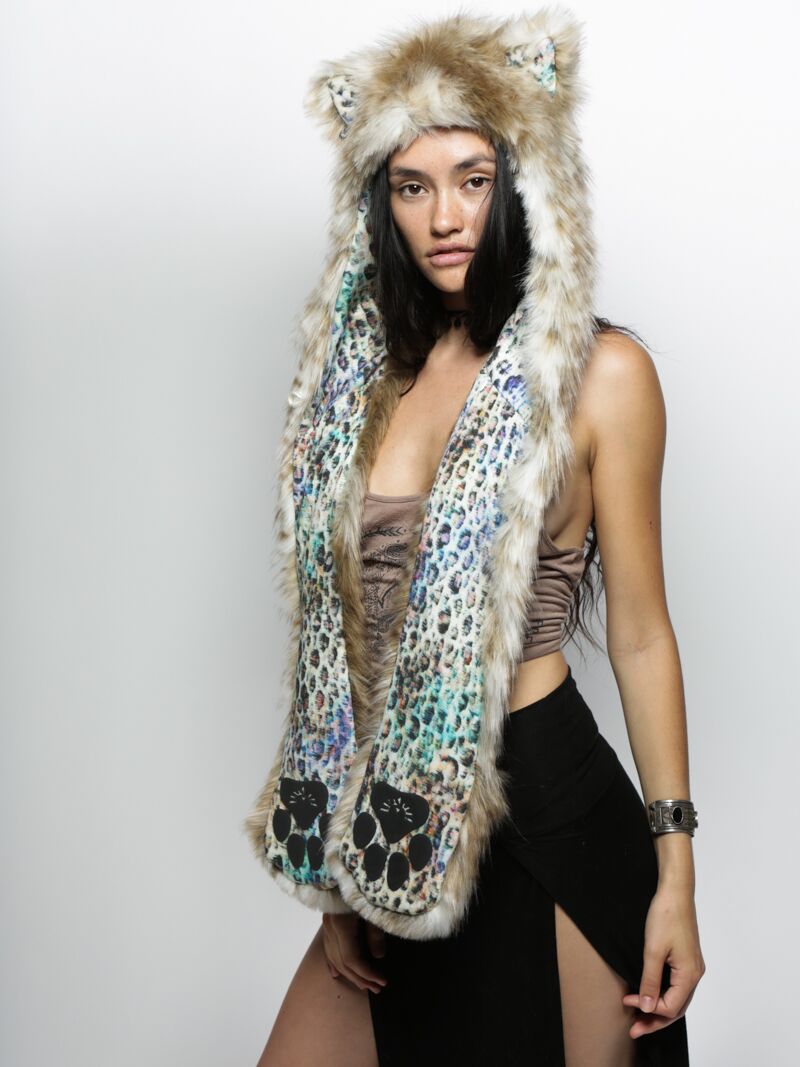 Limited Edition Baby Snow Leopard Faux Fur with Hood on Female