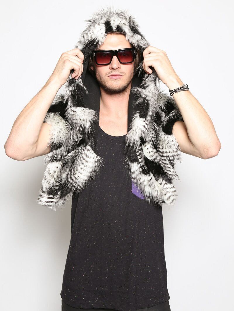 Male Wearing Warbler Shawl *Unisex* SpiritHood 