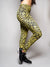Neon Yellow Cheetah Velvet Leggings on Female