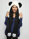 Woman wearing Unisex Panda Bear Faux Fur SpiritHoods