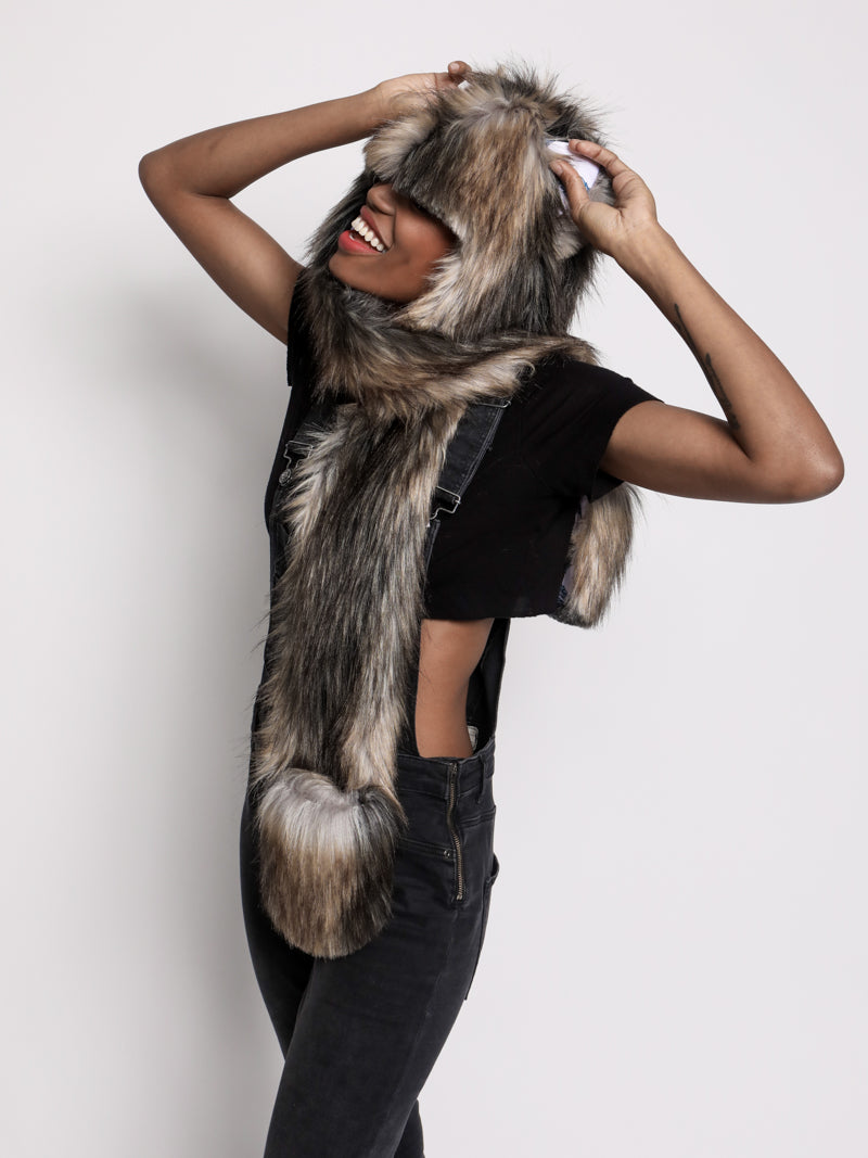 Smokey Mountain Wolf Collector Edition Faux Fur with Hood