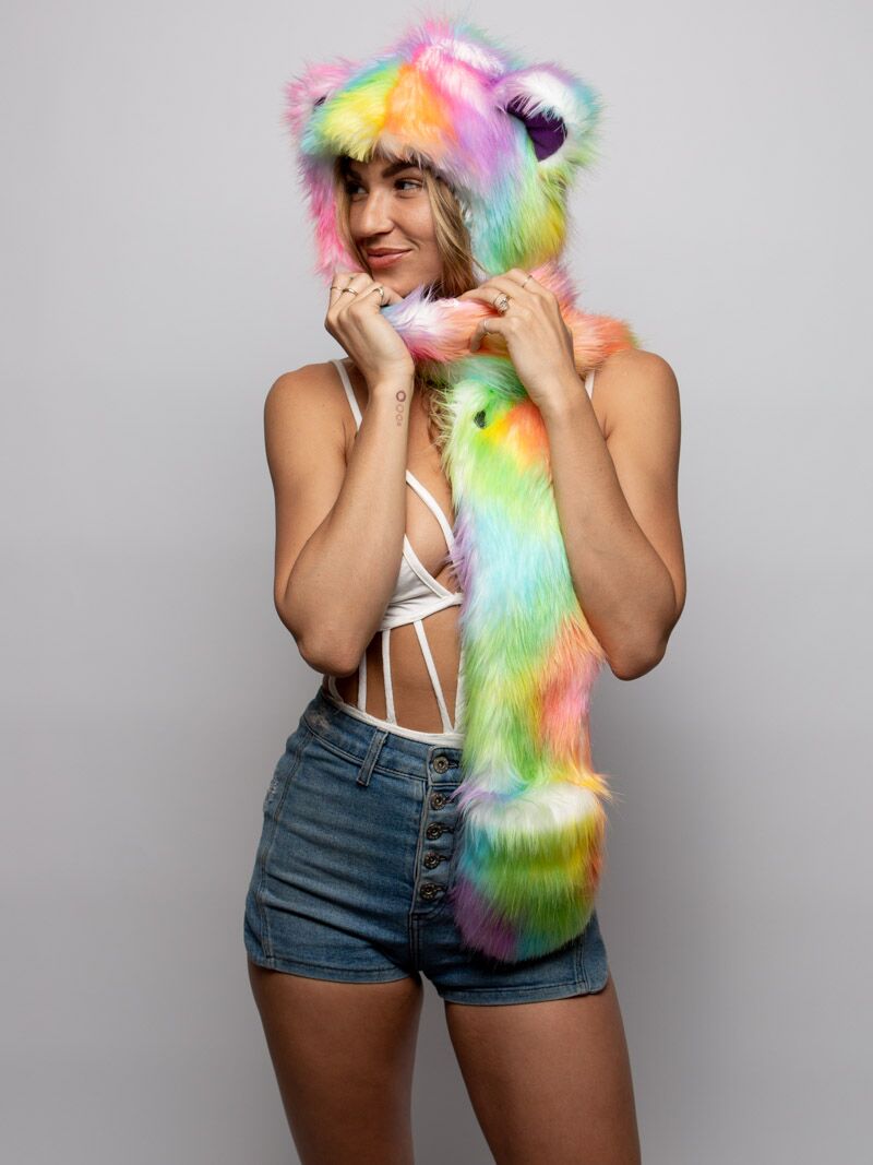 LE Candy Bear Faux Fur with Hood on Female